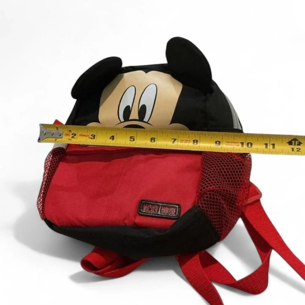 Disney Mickey Mouse Backpack Kids Small‎ Red Black Excellent 3D Ears
